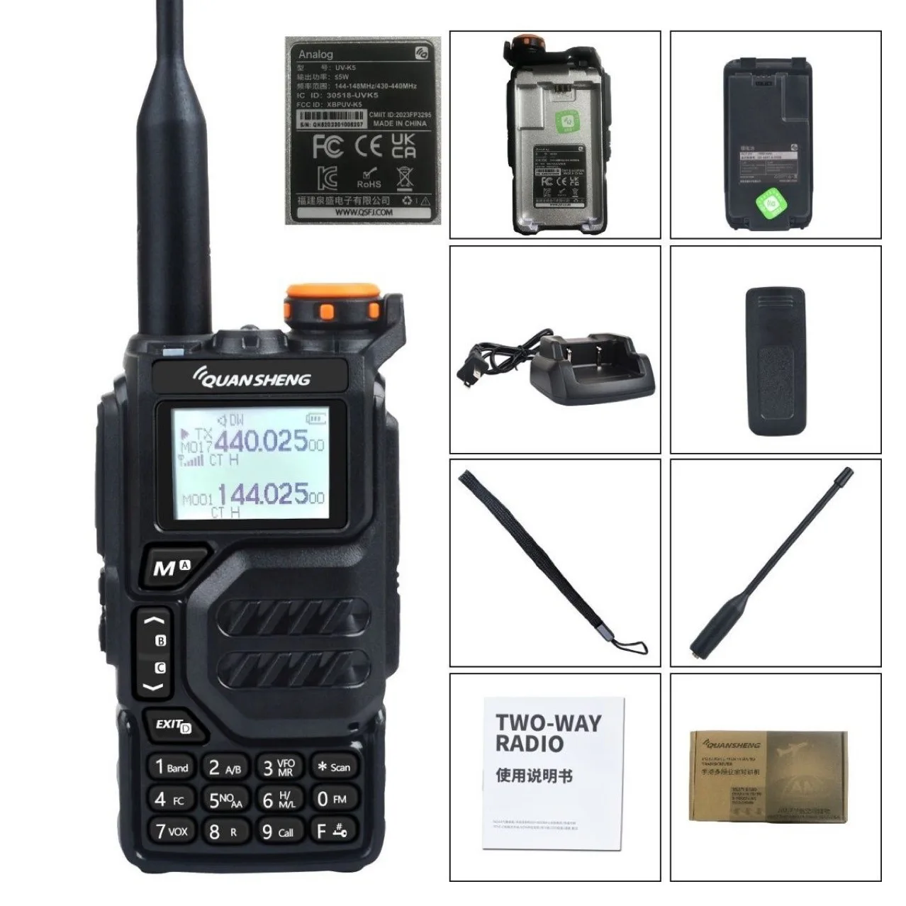 2025 venda quente quansheng UV-K5 walkie-talkie, civil uv de dupla estágio carro de longa distância ao ar livre marítimo marinha mesa portátil fato