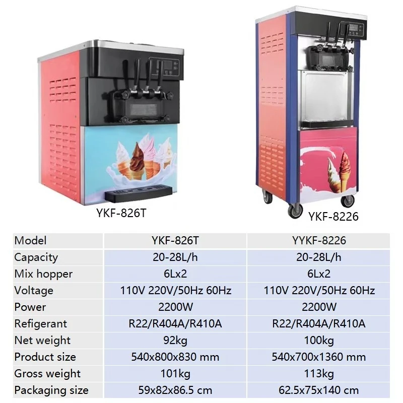 Fully Automatic 20~28L/h Soft Serve Ice Cream Machine Commercial Ice Cream Making Machine Price for Business
