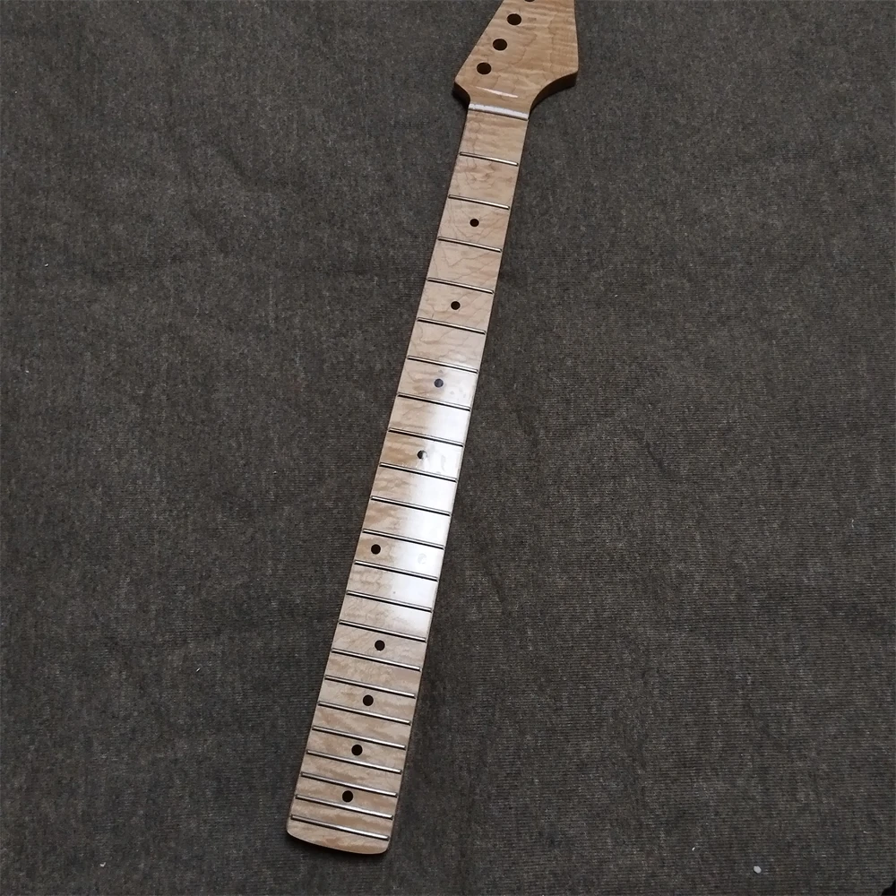 22-Fret-Heel-Verstellung, einteiliger Ahorn-E-Gitarrenhals, glänzende Lackierung, Holzfarbe, Gitarrenteile – Detail 1