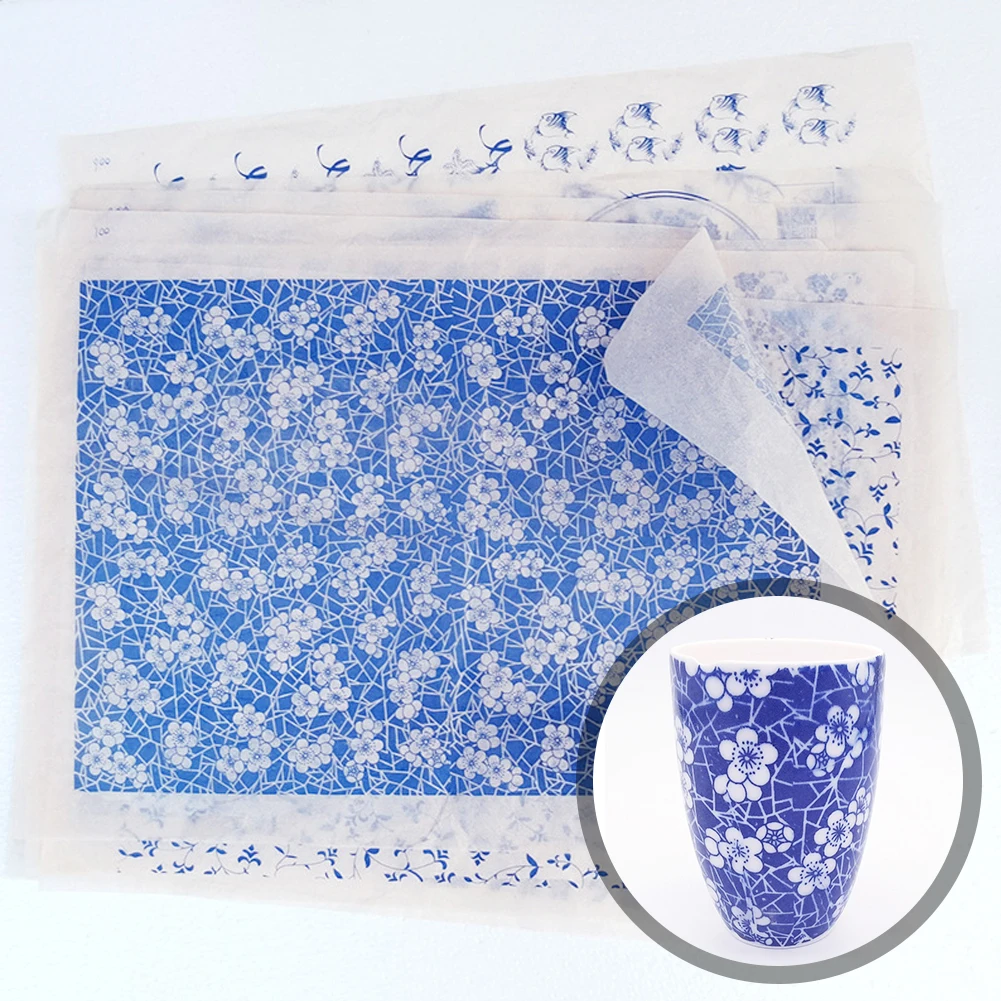 Multipattern Optional DIY Pottery Porcelain Craft Transfer Paper Pottery Printing Transfer Paper Blue-and-White Underglaze Paper