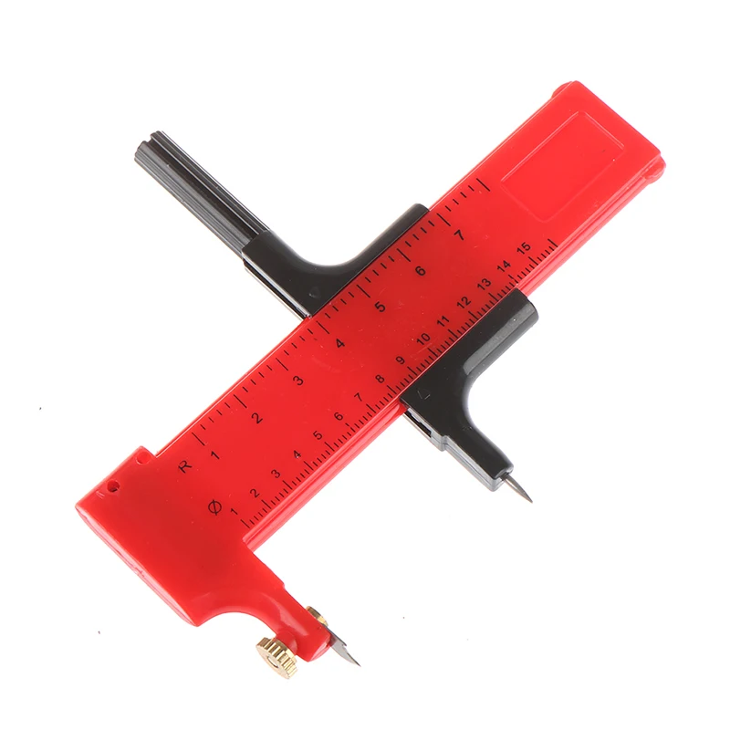 Cortador rotativo de brújula circular, herramienta de artesanía de arte de cuero y vinilo, cuchillo de brújula de plástico para dibujo de papel, cartón y goma