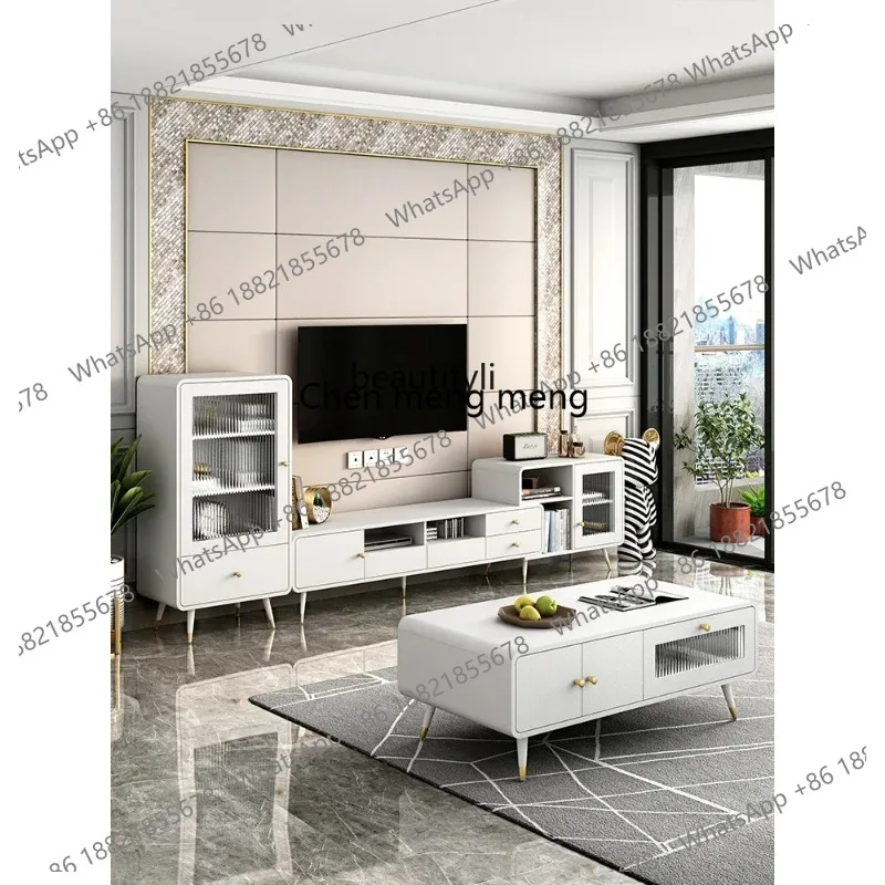

lhy 26 new ZqTV Cabinet and Tea Table Combination, Modern Minimalist Living Room Side Cabinet, TV Stand, Retractable Floor ss 26