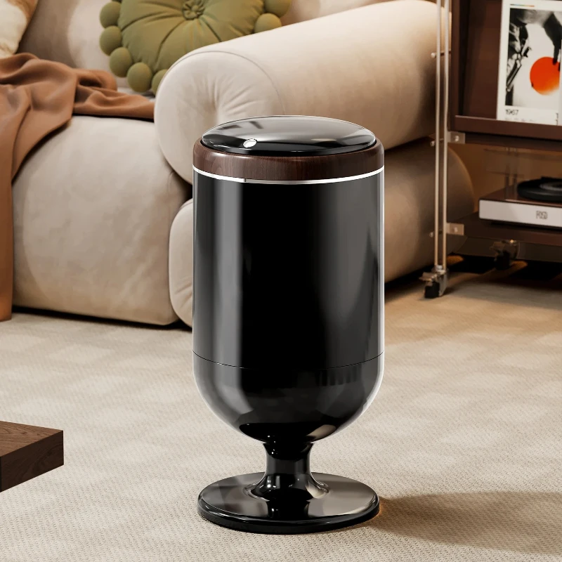 

New Kitchen Trash Bin - Hands-Free Motion Sensor, Covered Wastebasket with Lid, Mobile Bathroom Organizer, Space Saving Can