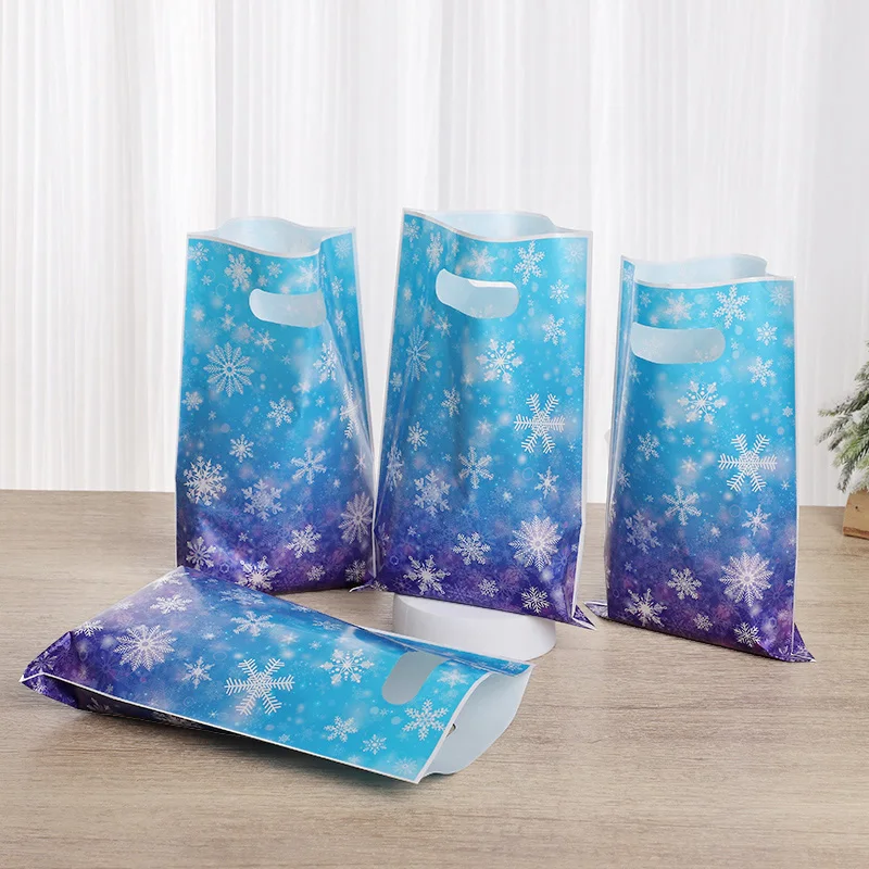 20/50 stücke Schneeflocke Party Süßigkeiten Geschenk Taschen Weihnachten Cookie Snack Verpackung Tasche Kinder Geburtstag Partei Liefert Neue Jahr Dekoration – Detail 6