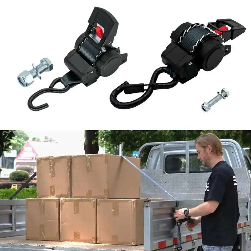 Strong Ratchet Strap Tie Downs With Cushioned Grip S Hook 1500/3307lbs Capacity For ATVs Furniture Moving D2RD