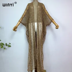 WINYI new summer Africa pure color damski płaszcz długa sukienka elegancka Boho maxi plażowa futerał do pływania pusta seksowny płaszcz seksowne pokrowce