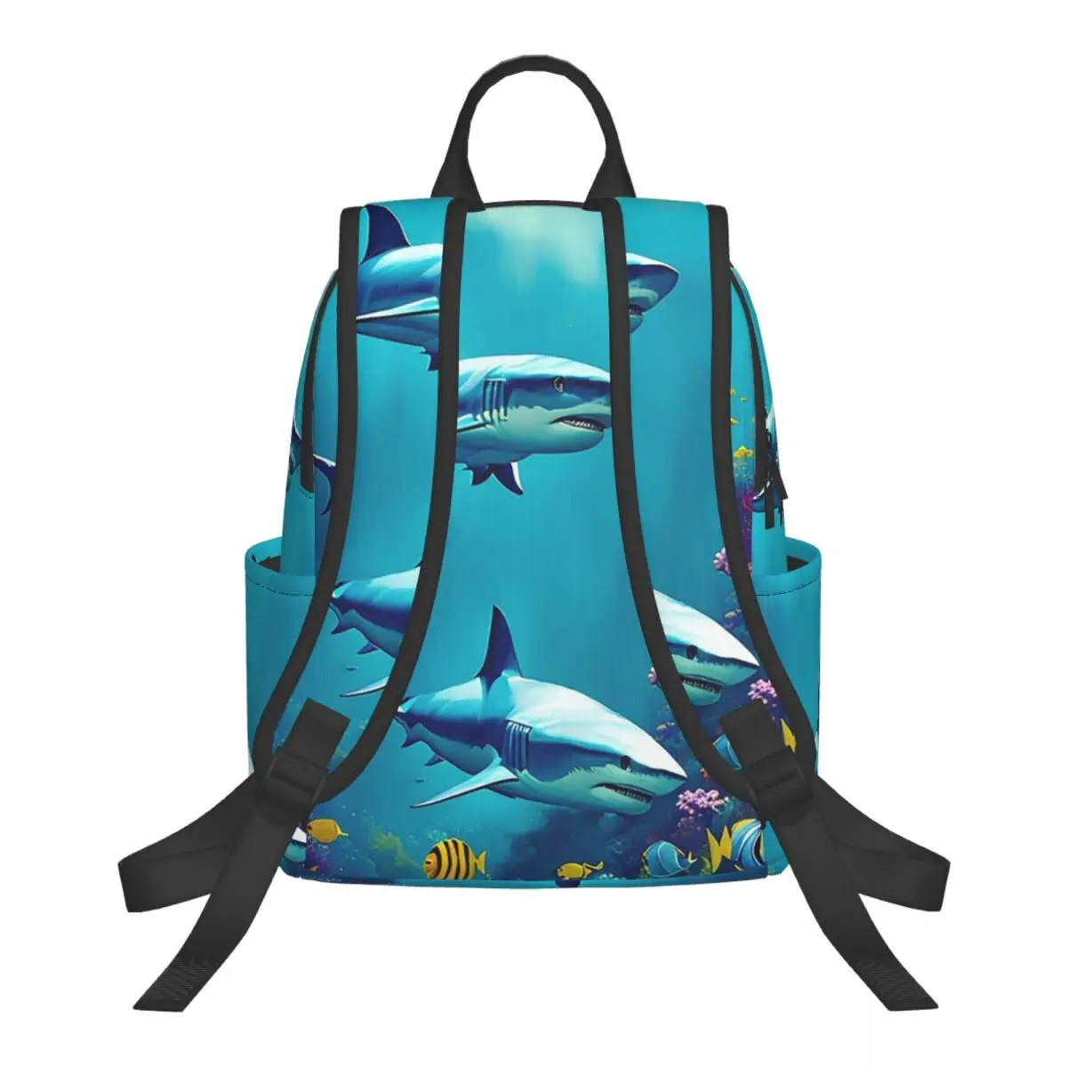 Deep Sea Shark Group Student Backpack School Bag Hiking Travel Daypack for Men Women Bookbag Shoulder Bags