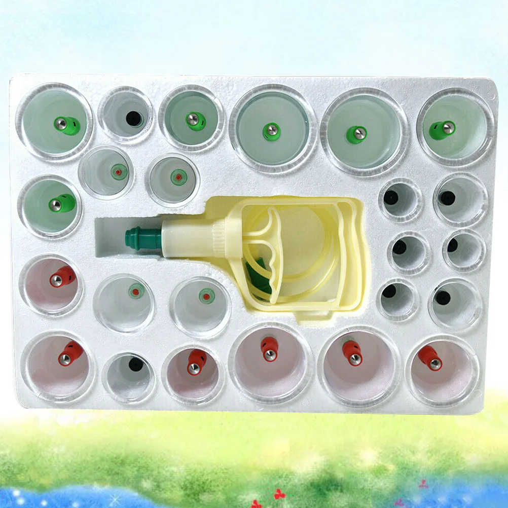 

24 Cans Vacuum Suction Cup Traditional Chinese Cupping Therapy Home Use Back Massagers Physical Massage Device Immune Boost