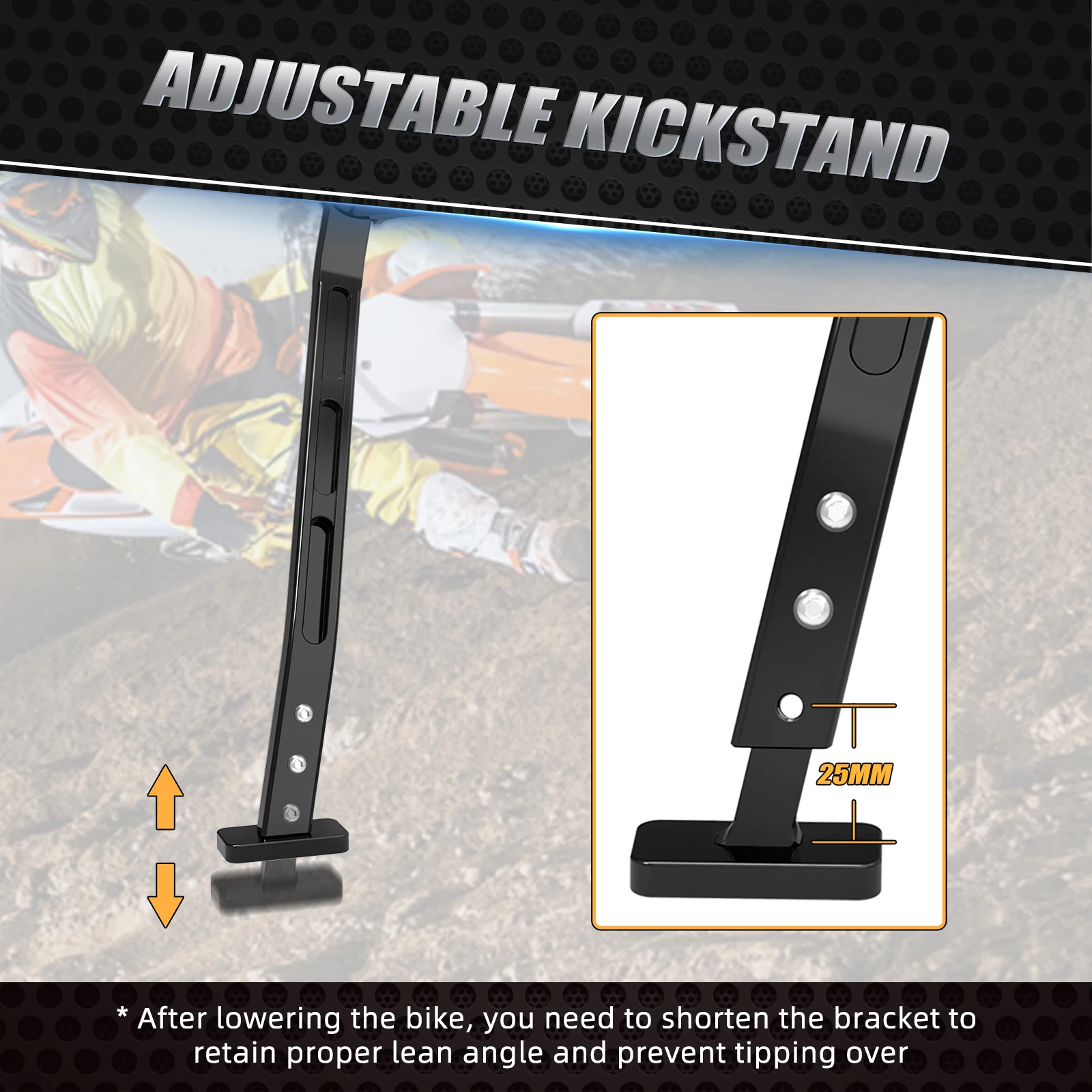 NiceCNC For Husqvarna TC125 FC 250 350 450 2016-2024 TC250 2017-2024 FC450 ROCKSTAR EDITION Adjustable Kickstand Kick Side Stand