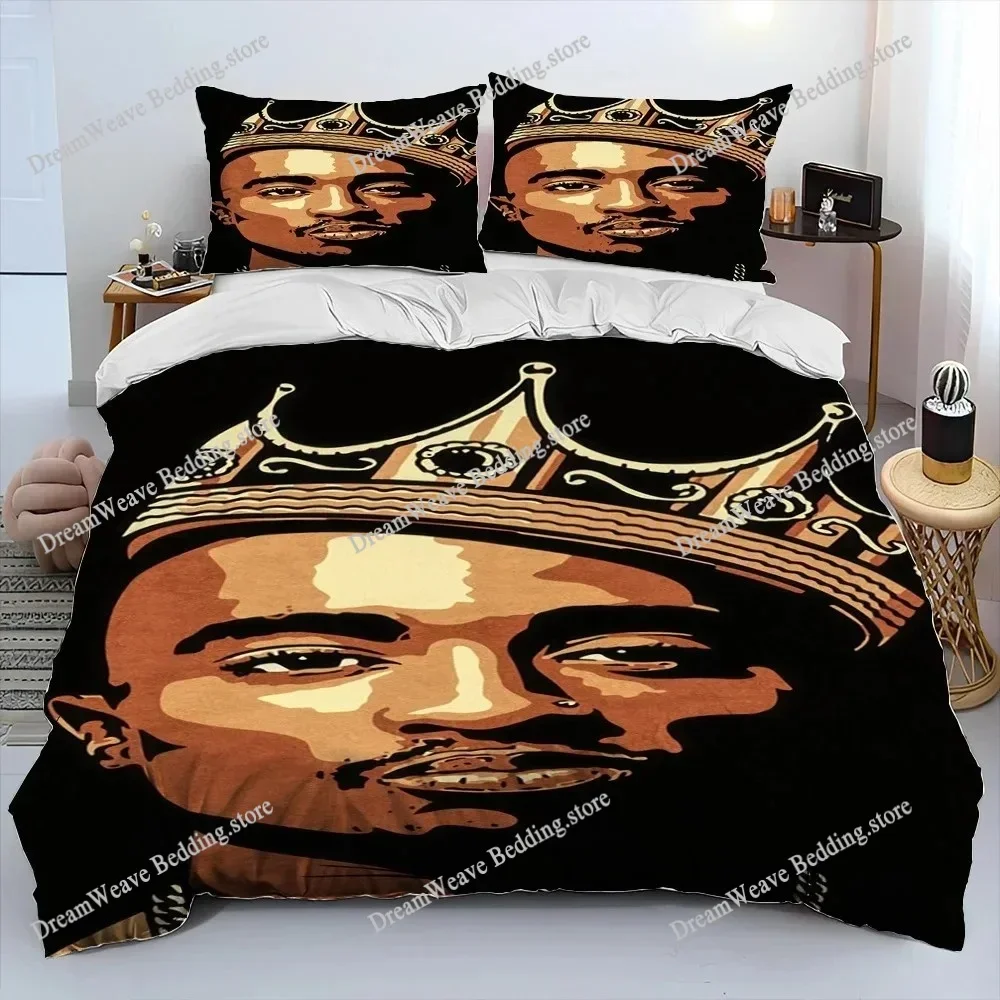 Hip Hop Art Rapper Legend Star Comforter Bedding Set,Duvet Cover Bed Set Quilt Cover Pillowcase,king Queen Size Bedding Set Boys