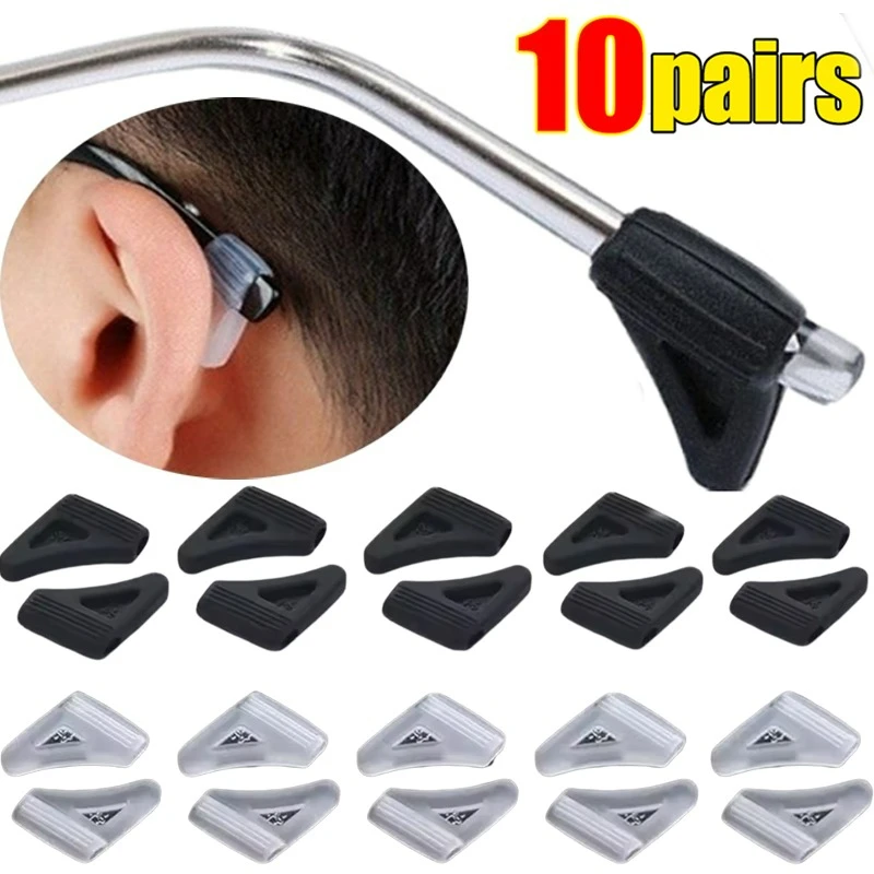 

5/10pairs Anti-Slip Eyeglass Ear Hooks Triangular Silicone Ear Hook Soft Glasses Legs for Sports Sunglasses Glasses Accessories