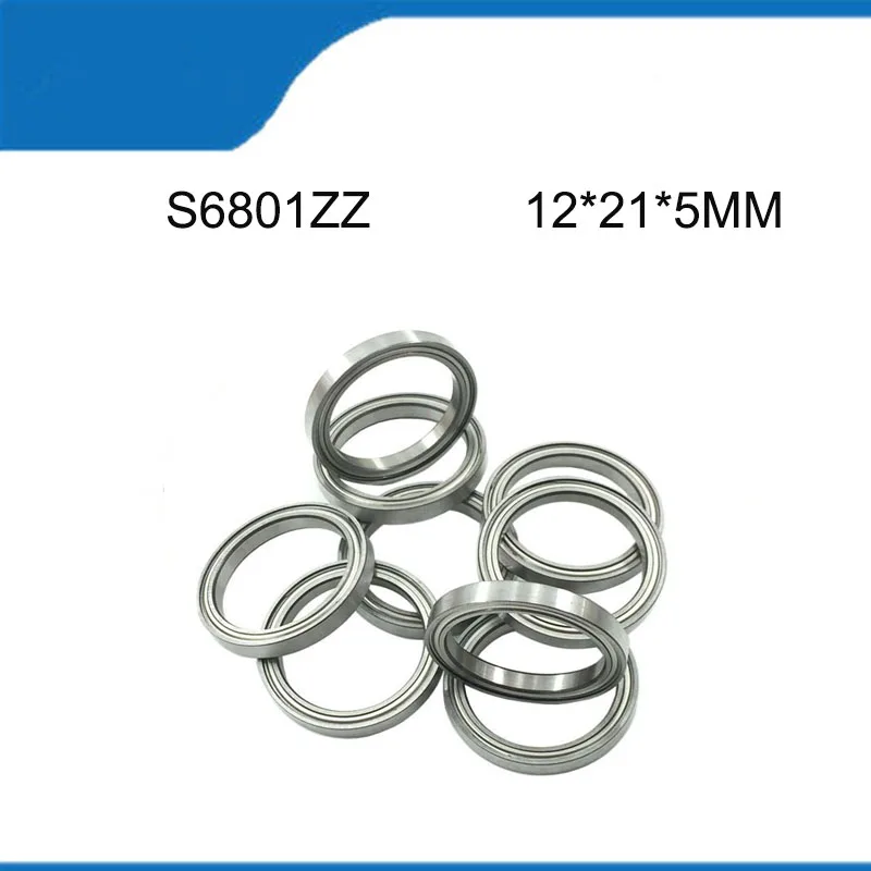 S6801ZZ (12*21*5 MM) 10PCS Sell Hot High Quality Corrosion Resist Stainless Sealed Deep Groove Ball Bearing Shaft (ABEC-5)