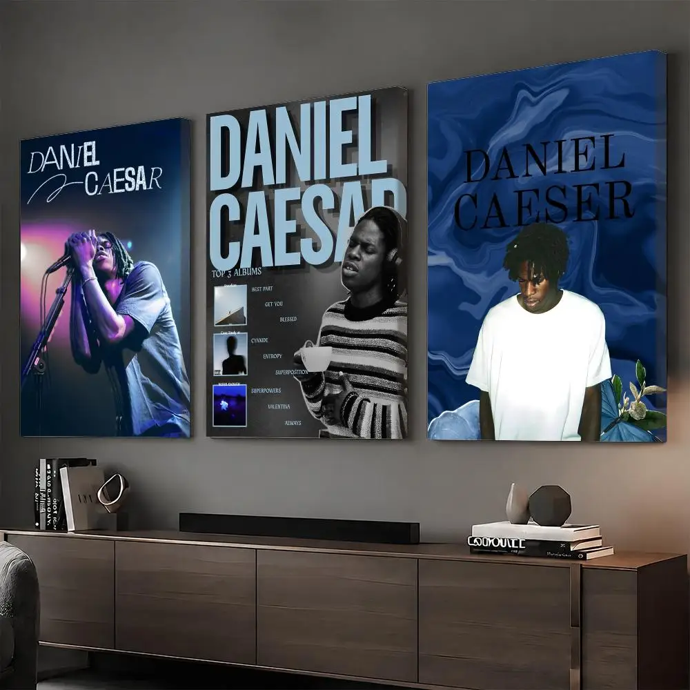 D-Daniel Caesar Singer Painting Calligraphy HD Canvas Print Poster Wall Art | Optional Frame | Modern Hallway Decor