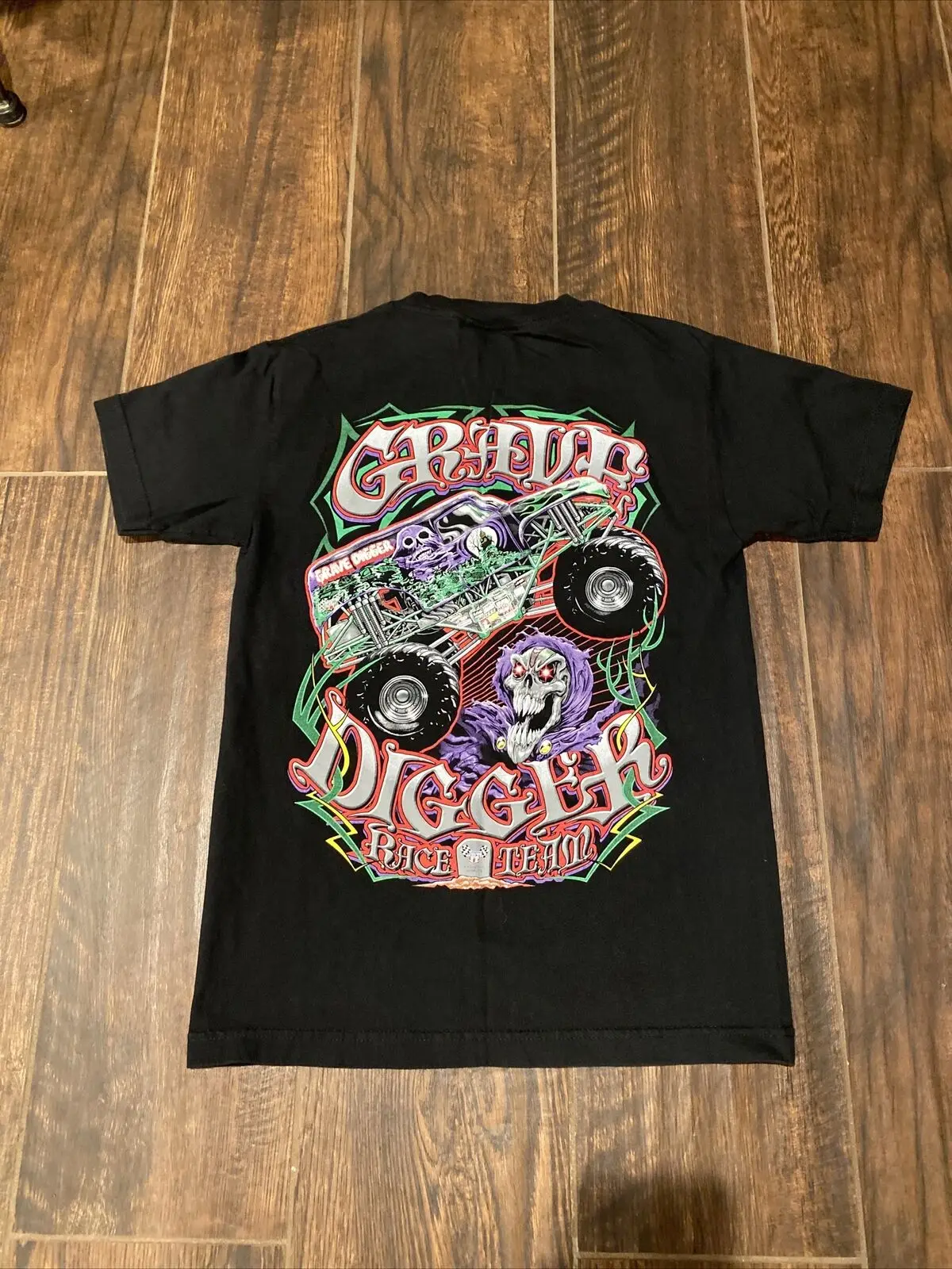 Vintage Gravedigger Monster Truck Racing T Shirt Men Small Black