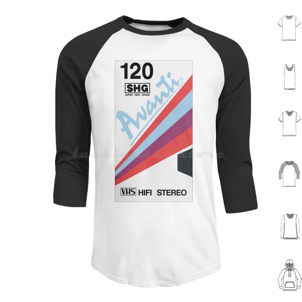 Vhs Avanti T-120 Sudaderas con capucha de súper alto grado Manga larga Vhs Avanti T 120 Retro Video Vaporwave Synthwave 80s Vintage