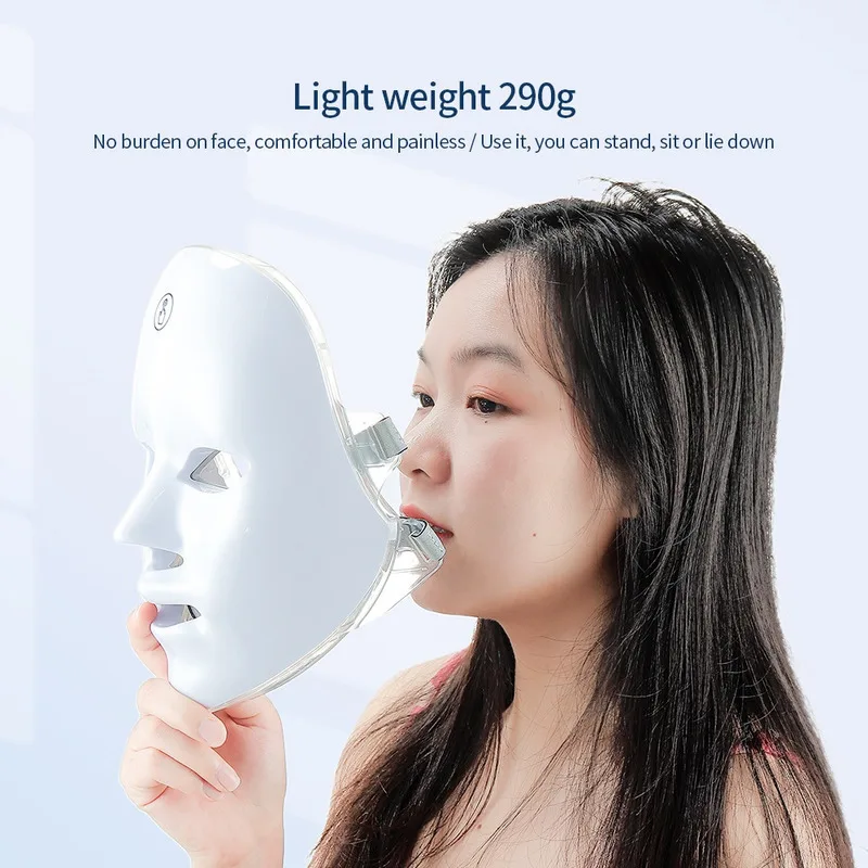 Rechargeable Facial LED Mask Photon Therapy Beauty Mask Skin Rejuvenation Home Face Lifting Whitening Beauty Device Facial Mask