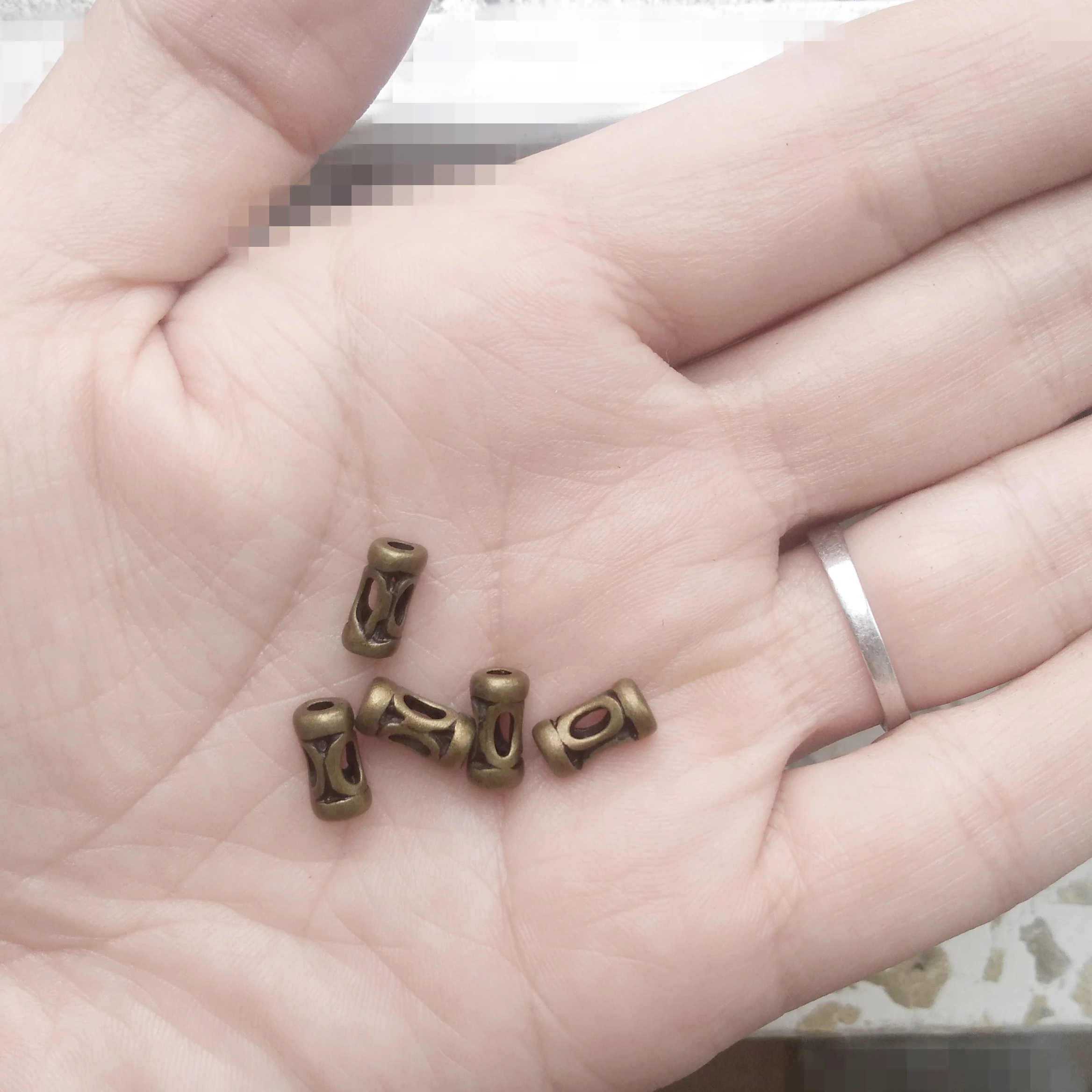 100pcs Pieces Of Metal Beads Bracelets Handcrafts Tube 9mm Ancient Bronze Hollow Suppliers Jewelry Accessories Make Up Diy Stuff