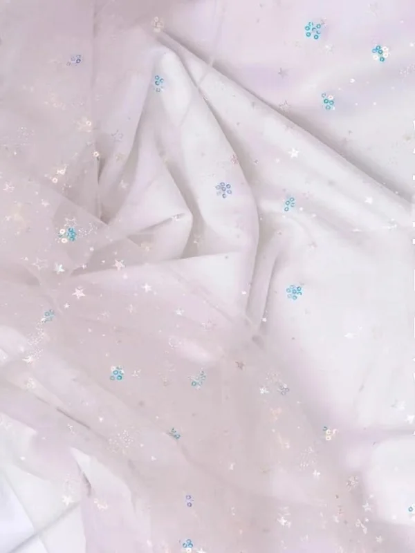 Lolita Children\'s Clothing DIY Embroidery Lace Fabric Fancy Flower Mesh Beaded Fabric Designer Fabric