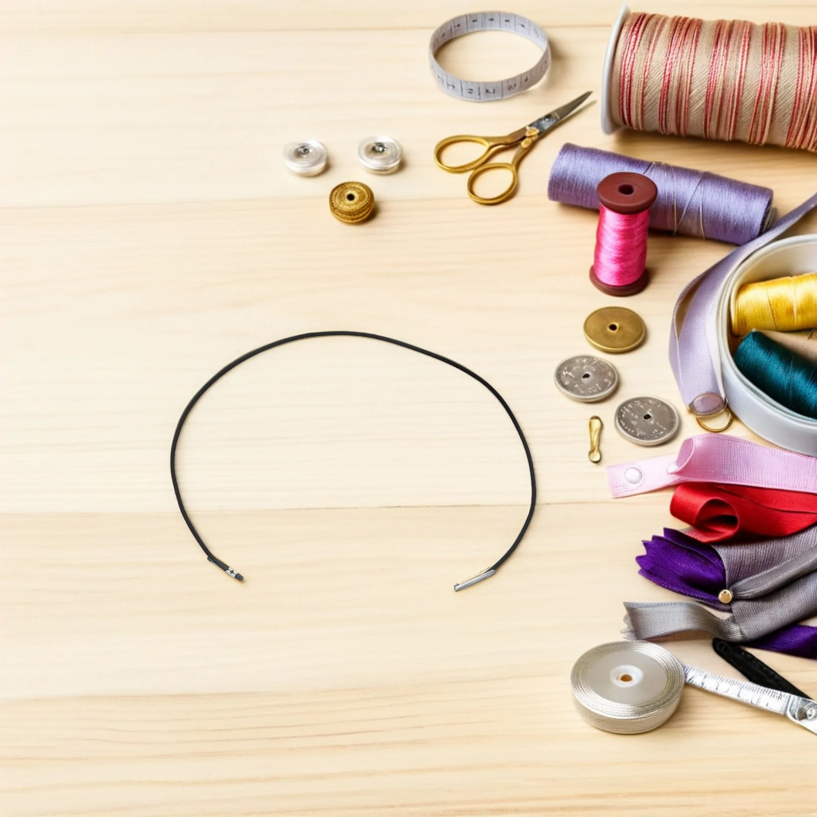 

150Pcs Elastic String Metal Barbs 1.5mm Stretch Rope Hat Chin Band DIY Mask Making Elastic Straps Party Hat String