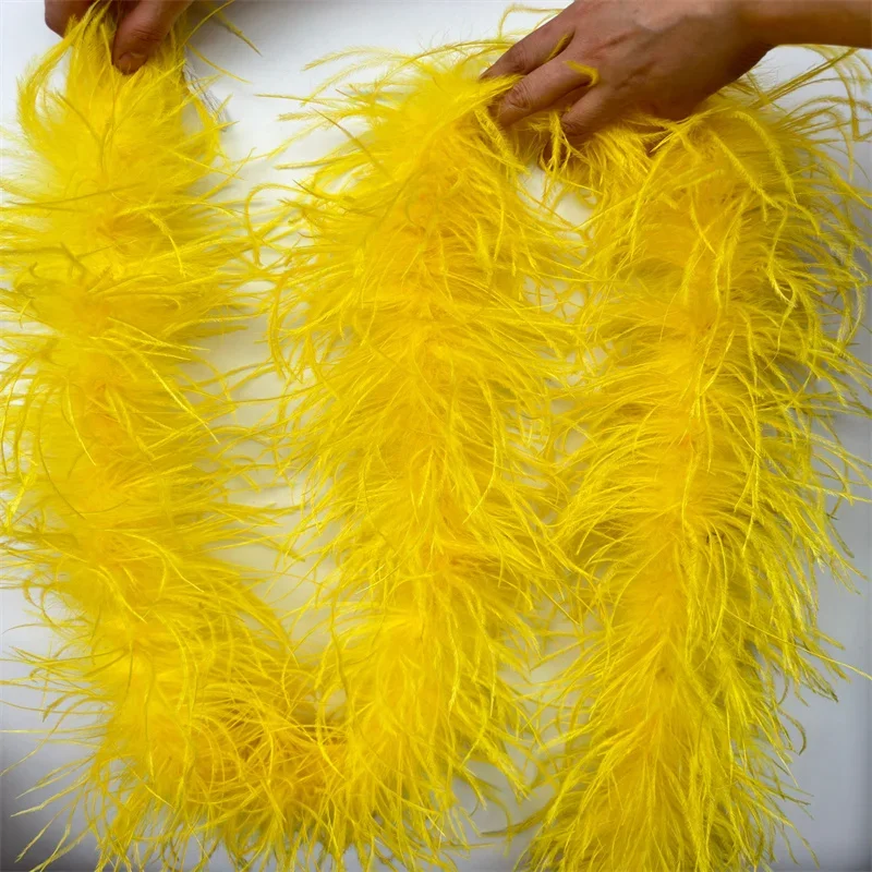 Beatiful 2 Meters 6 Layer Natural Ostrich Feathers Boa Quality Fluffy Costumes / Trim For Party / Costume / Shawl / Available