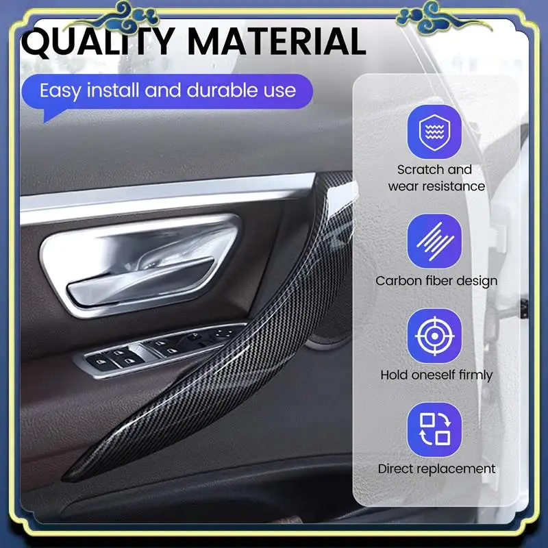 

AU16-Carbon Look Interior Door Handle Cover Trim For BMW 3 Series F30 F31 2013-2017 GT F34 14-17 & 4 Series 4 Dr F36 15-17