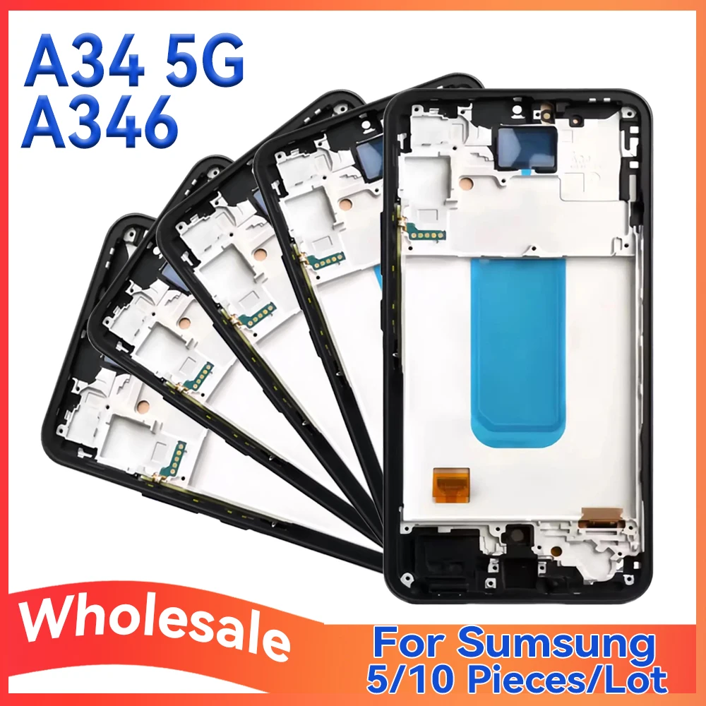 

Wholesale Lot 5/10 For Samsung A34 5G A346 LCD Touch Display Screen No/With Frame Assembly For Mobile Phone Parts & Accessories