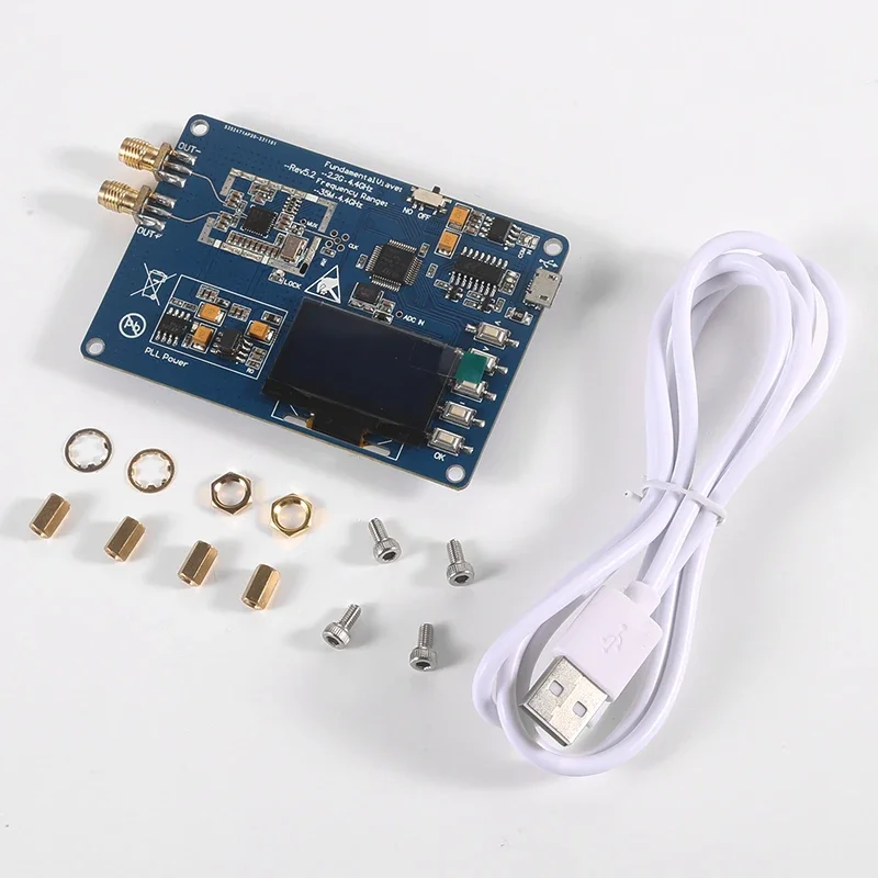 TopElec ADF4351 35MHz-4400MHz RF Signal Generator Sweep Frequency Generator PLL With OLED Display Battery USB Cable