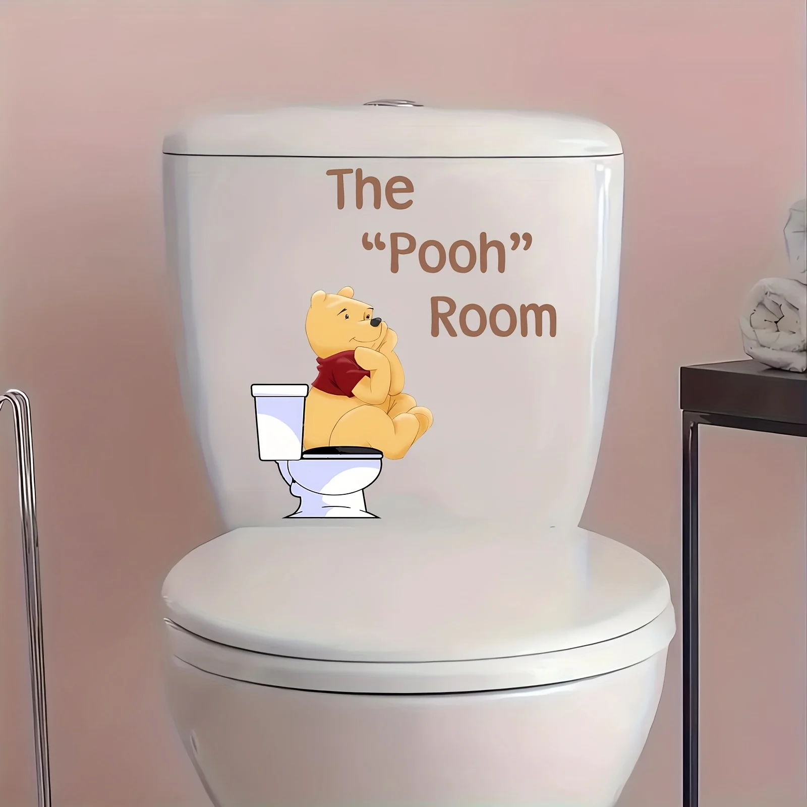1 pegatina autoadhesiva de Winnie the Pooh de Disney, adecuada para asientos de inodoro, coches, portátiles, decoración de habitación "Winnie the Pooh"