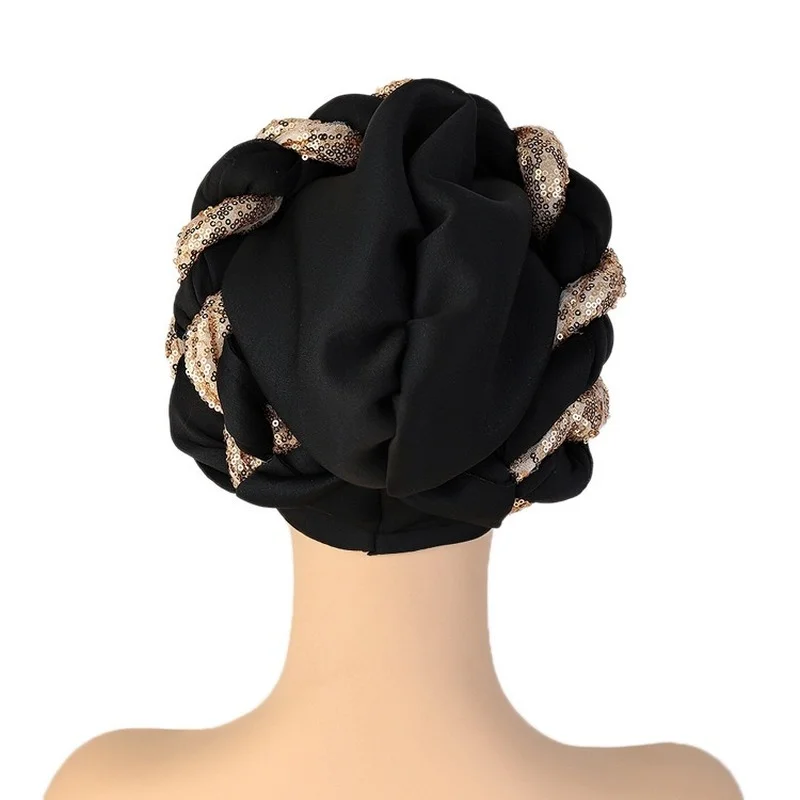 African Auto Gele Turban Hijab Caps Aso Oke Hair Headtie Already Made Arab Muslim Scarf Head Wrap Women Hat Abaya