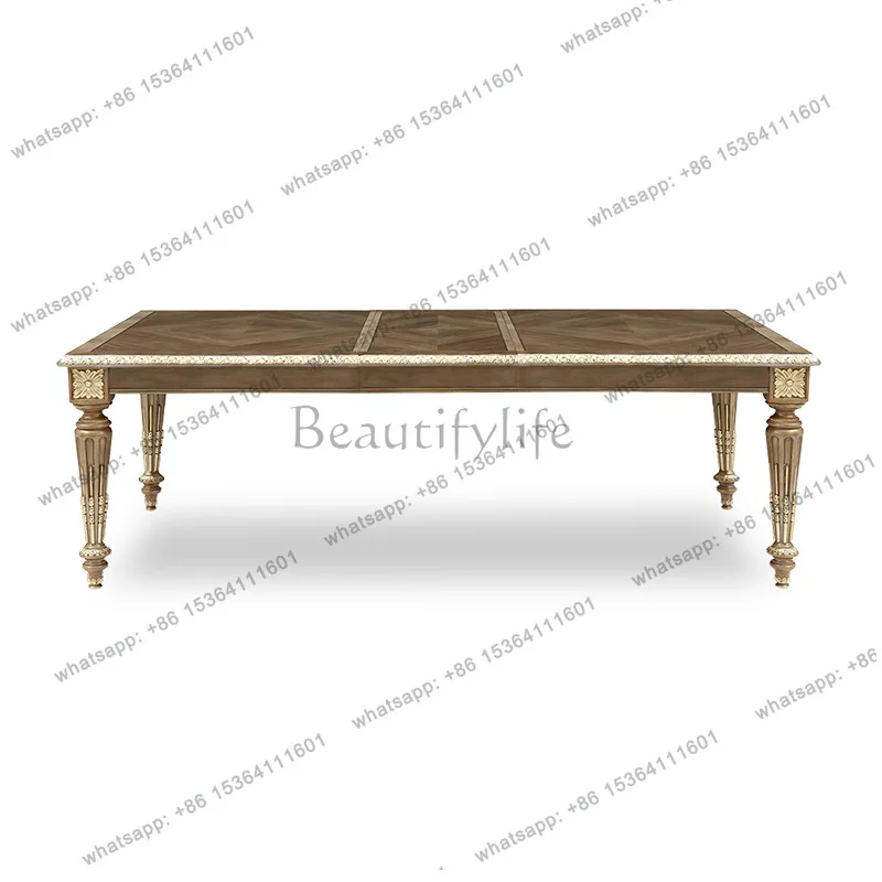 

French dining table large apartment restaurant long dining table combination furniture