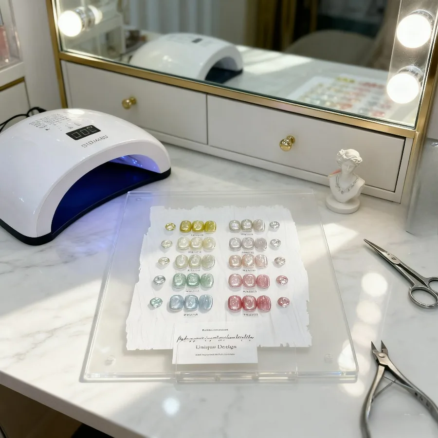 Soporte de exhibición de Color para esmalte de uñas, soporte de exhibición de Color para puntas de uñas postizas, estante de decoración artística, tablero de exhibición acrílico para manicura, 1 ud.