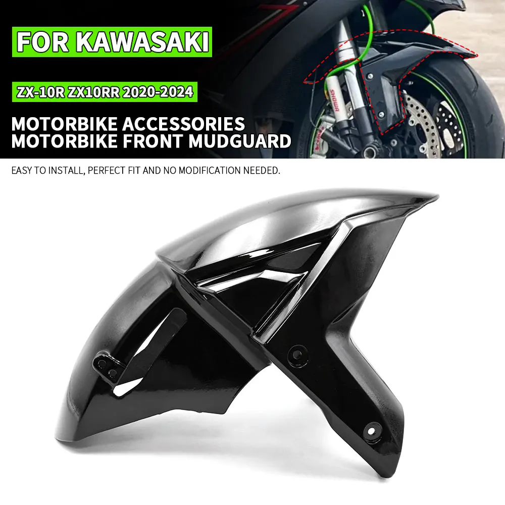 

For Kawasaki ZX-10R ZX10RR 2020-2024 Motorcycle Front Mudguard Refit Motorcycle Fender Cover Fit on ZX10R 2020 2021 2022 2023 24