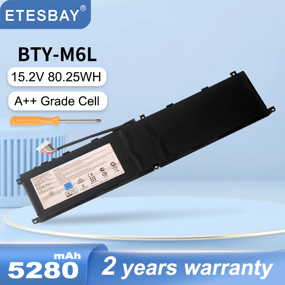 

ETESBAY BTY-M6L Laptop Battery For MSI GS65 GS75 Stealth Thin 8RF 8RE 8SE 8SF 8SG 9RE 9SD 9SE 9SF 9SG MS-16Q2 15.2V 80.25Wh