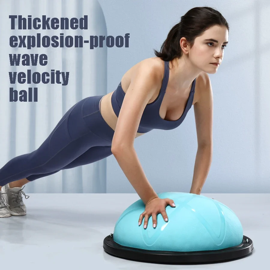 

Yoga Hemisphere 58cm Thick Explosion Proof Wave Speed Ball Fitness Half Circle Balance Ball Float Massage Ball