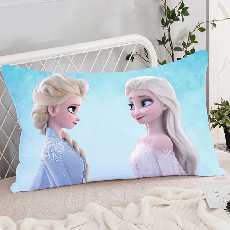 Disney-funda de almohada decorativa para niñas, cubierta de cojín con dibujos animados de Frozen, Elsa, Anna, 40x65 cm, regalo para niños