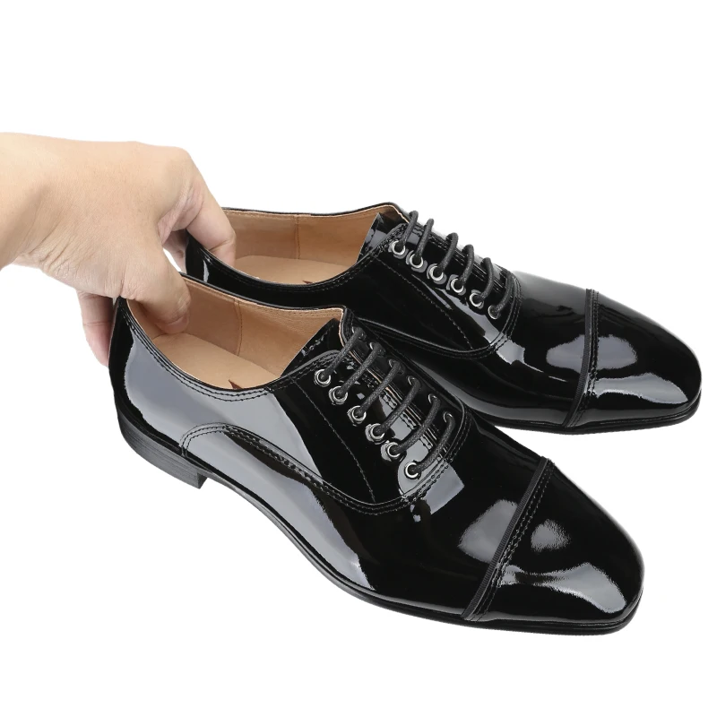 Piergitar Handmade Black Patent Leather Men Dress Shoes For Wedding And  Banquet CL Brand Same Red Bottom Lace-Up Men Derby Shoes - AliExpress