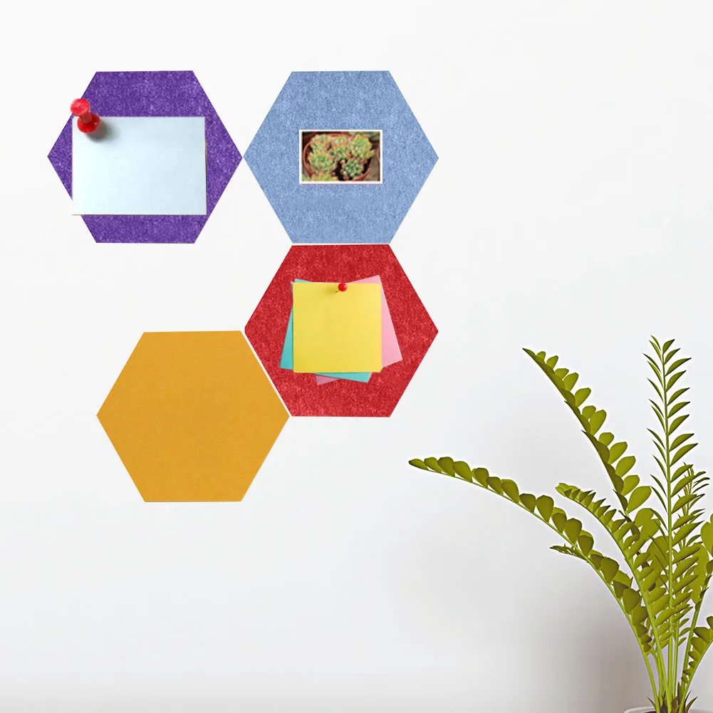 6pcs Nursery Home Decor Memos Display Hexagon Cork Board Self Adhesive Photos Living Room Bedroom Modern For Wall Drawing Notice