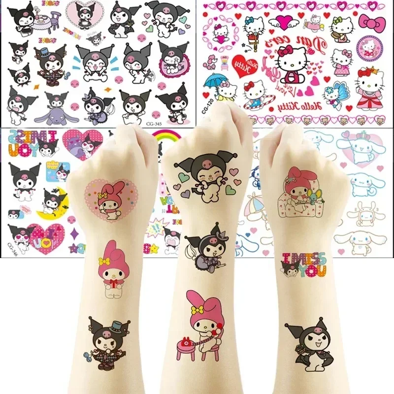 

Sanrio Hello Kitty Tattoo Sticker Mymelody Cinnamoroll Anime Figures Tattoos Stickers Cosplay Decor Waterproof Temporary Tattoo