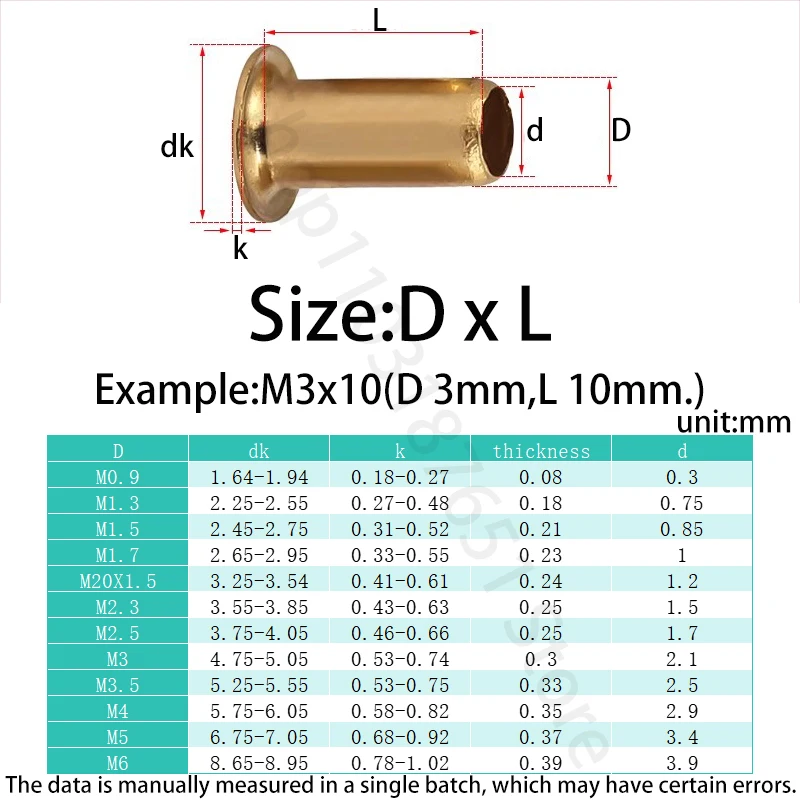 Nit mosiężny pusty M0.9-M6, miedziany nit z oczkiem typu chicken eye do płytek drukowanych PCB, nit rurkowy przelotowy, nit z podkładką przelotową.