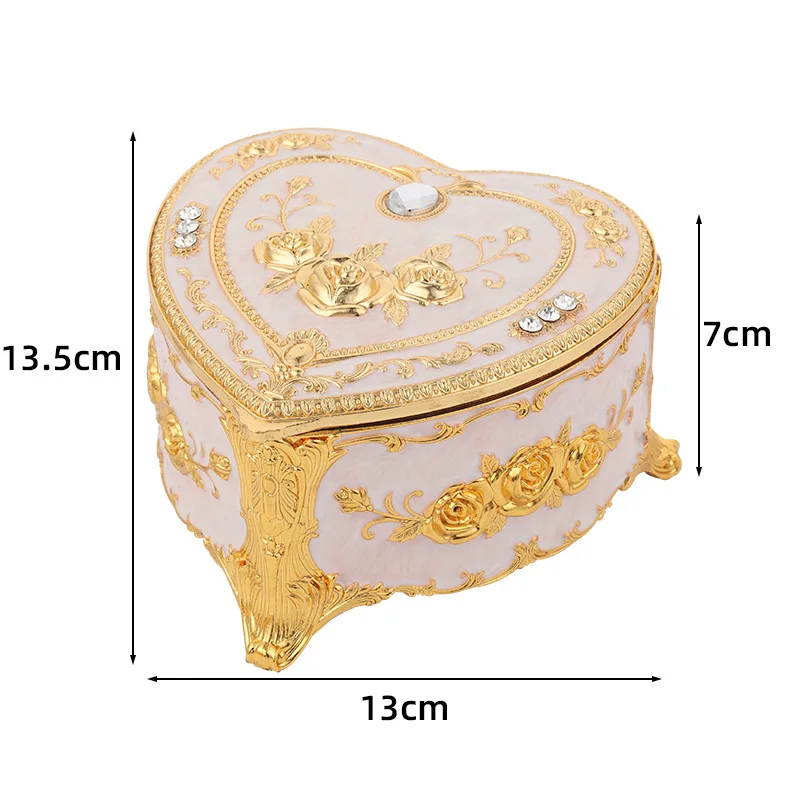 Classic and Exquisite Love Jewelry Box with Mirror Jewelry Necklace Ring Storage Box