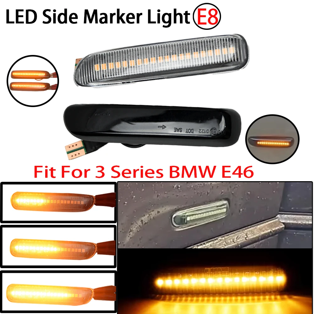 Dynamic LED Turn Signal Side Marker Light For BMW 3 Series E46 Limo Touring Coupe Cabriolet Compact 1998 1999 2000 2001 2003