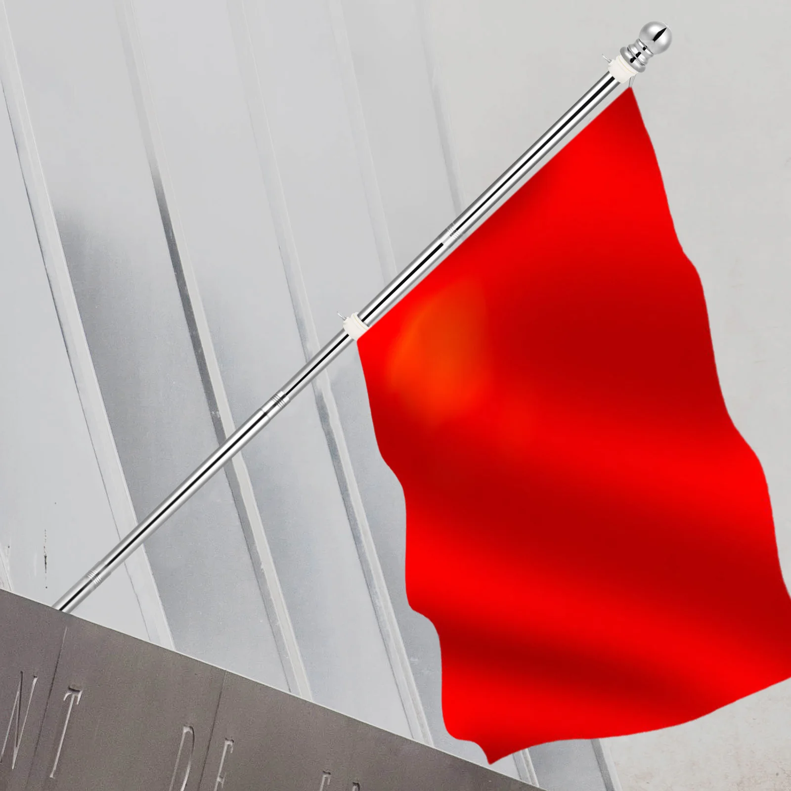 

Aluminum 180 Degree Adjustable Flag Pole Holder 5ft Pole White Base Prevent Twisting Easy Install Outdoor Garden Bracket