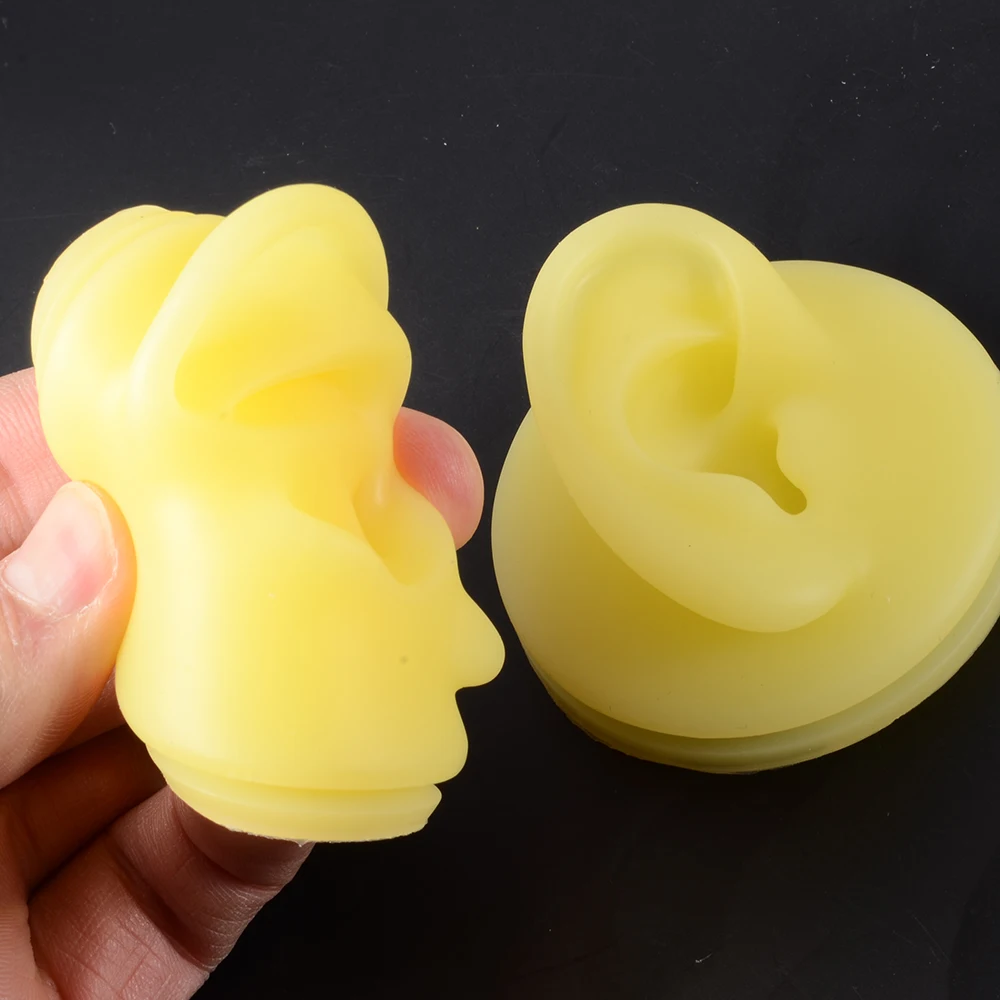 1PC Soft Flesh Color Silicone human Ear Model Display Puncture display simulation forTattoo Exercise jewelry teaching Tool