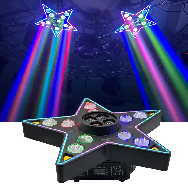 معدات DJ RGBW LED ضوء شعاع الرأس المتحرك 4in1 تدوير ستروب مصباح للملهى الليلي بار مرحلة الحفلات عيد الميلاد