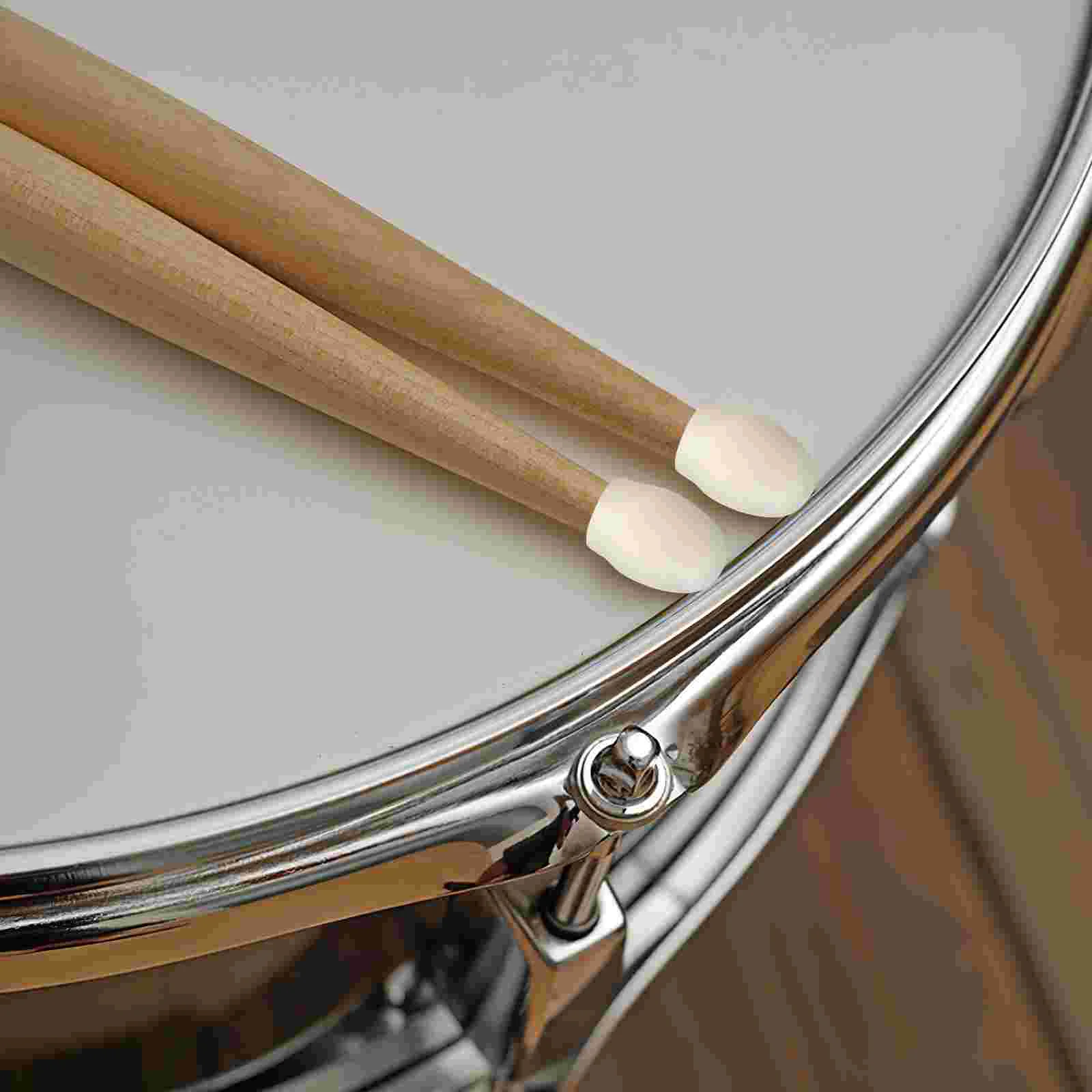 10 Pcs Drum Stick Head Protective Cover Silicone Rubber Sleeve Accessories (white) Pack Caps Drumstick Tips Mute Silica Gel