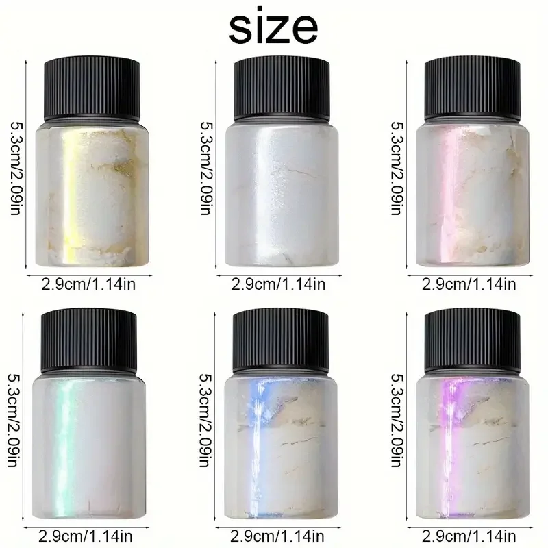 10G nail glitter powder, aurora shimmer effect, moonlight white dust, nail mirror paint set, glitter chrome salon supplies image 6