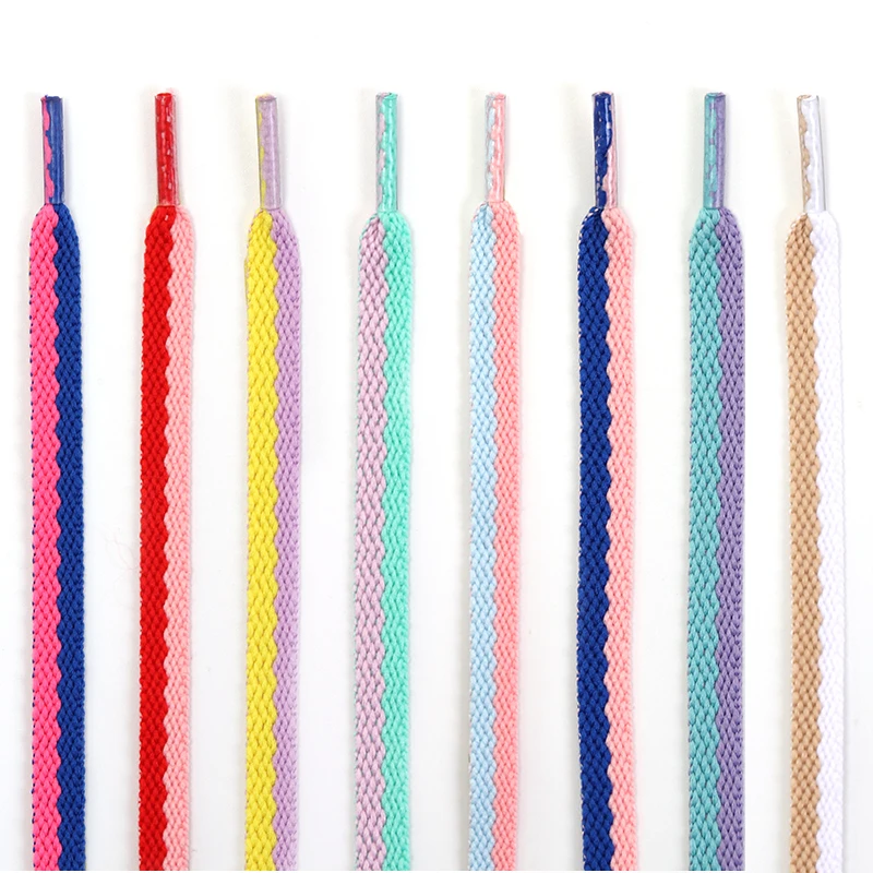 

Двухцветные плоские шнурки для кроссовок, белые шнурки для обуви, прецизионное плетение для AF1, шнурки для повседневной обуви, аксессуары, 1 пара