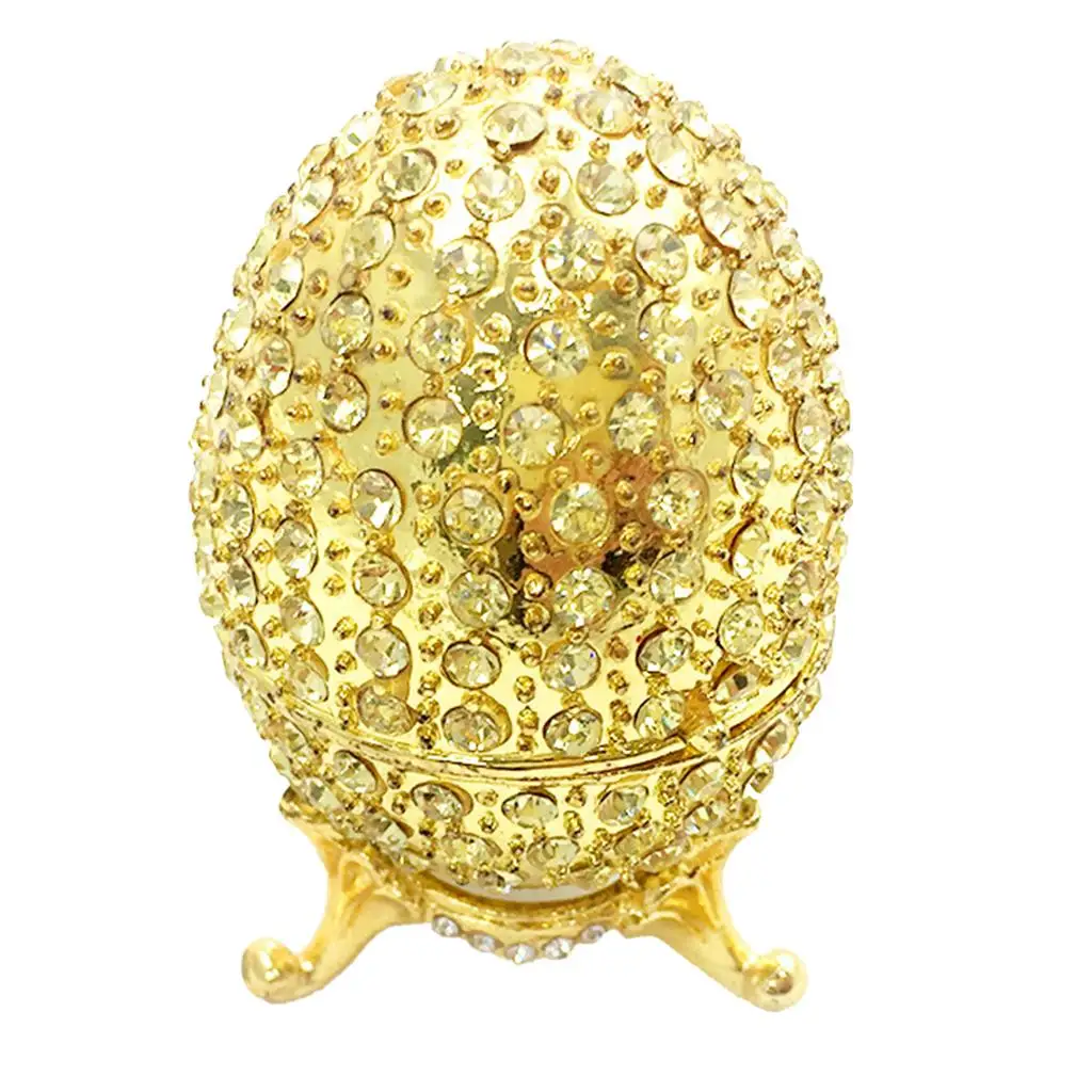 Sparkling Enamel Easter Egg Jewelry Trinket Box Craft Wedding Favor Gift Home Decor