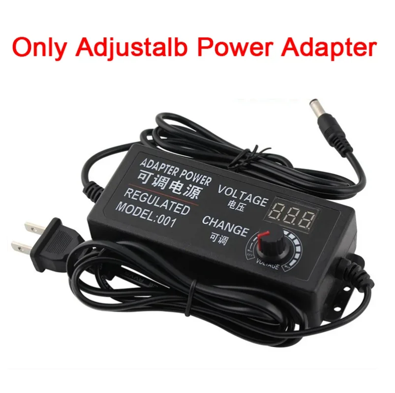 Adjustable Power Supply Adapter  AC To DC 3V 12V 3V 24V 9V 24V 2A 3A 5A Universal Adapter with Display Screen Voltage Regulated