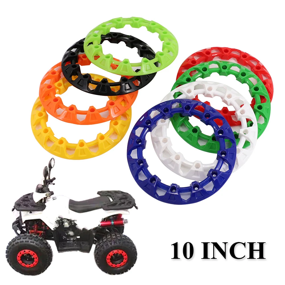 2Pcs 10-inch ATV Wheel Trim Hub Protection Decor Rim Cap Universal Vehicle All Terrain Wheel Plastic Cover Fit For 10 inch Tires